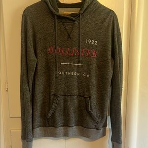 Hollister Dark Gray Hoodie with Pink Accents